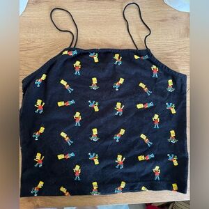 Black and Yellow Graphic Camisole Crop Top